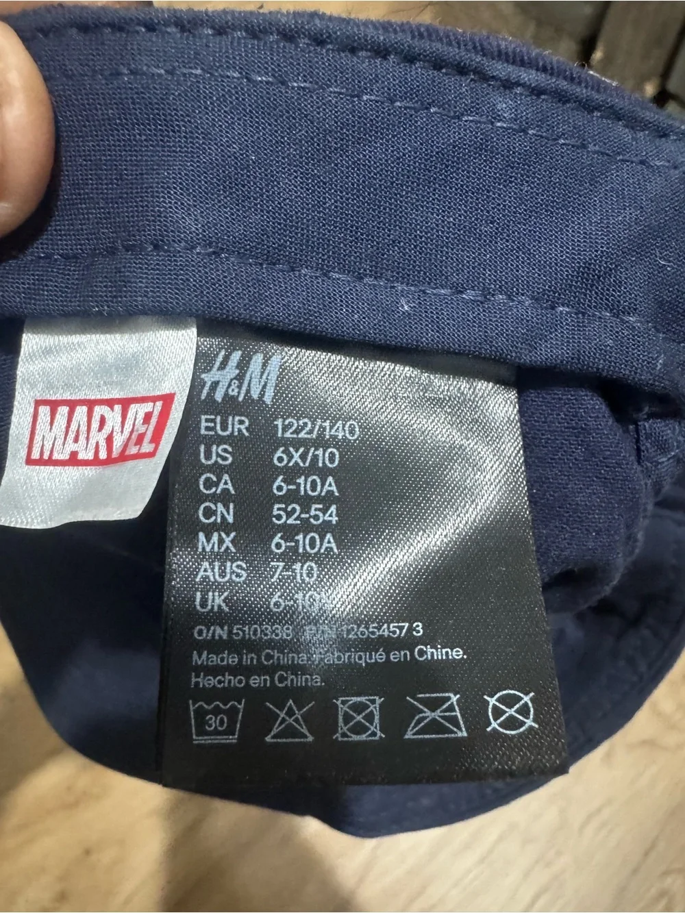 H&M Navy Blue Kids Baseball Cap with Red Spider-Man Patch